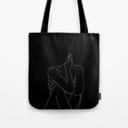 Nude figure illustration - Celina Black Tote Bag Gallery Image 1
