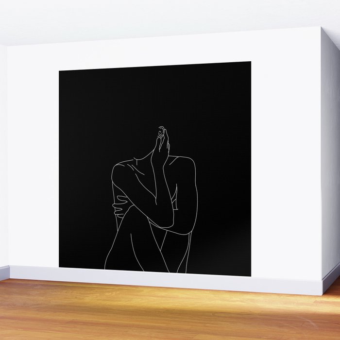 Nude figure illustration - Celina Black Wall Mural Gallery Image 2