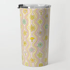 purple haze mushroom flower power wallpaper wiggles // retro art by surfy birdy Travel Mug Gallery Image 3