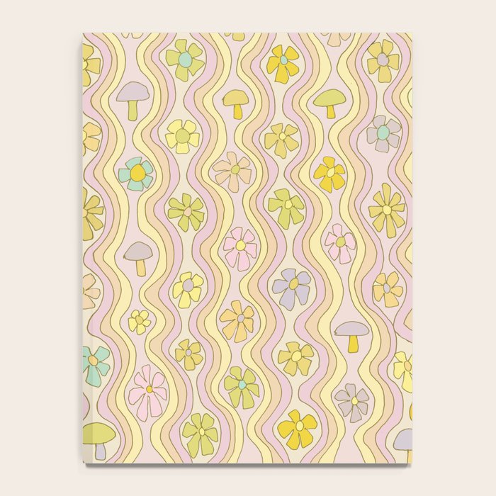 purple haze mushroom flower power wallpaper wiggles // retro art by surfy birdy Notebook Gallery Image 4