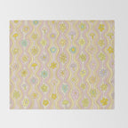 purple haze mushroom flower power wallpaper wiggles // retro art by surfy birdy Throw Blanket Gallery Image 2