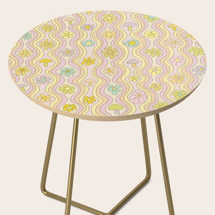 purple haze mushroom flower power wallpaper wiggles // retro art by surfy birdy Side Table Gallery Image 2