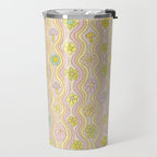 purple haze mushroom flower power wallpaper wiggles // retro art by surfy birdy Travel Mug Gallery Image 2