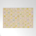purple haze mushroom flower power wallpaper wiggles // retro art by surfy birdy Welcome Mat Gallery Image 1