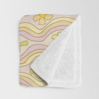 purple haze mushroom flower power wallpaper wiggles // retro art by surfy birdy Throw Blanket Gallery Image 3