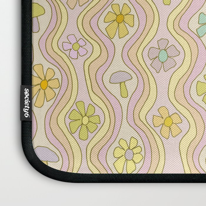purple haze mushroom flower power wallpaper wiggles // retro art by surfy birdy Laptop Sleeve Gallery Image 3
