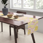 purple haze mushroom flower power wallpaper wiggles // retro art by surfy birdy Table Runner Gallery Image 2