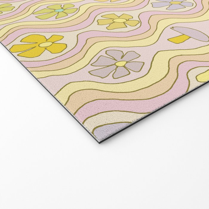 purple haze mushroom flower power wallpaper wiggles // retro art by surfy birdy Welcome Mat Gallery Image 2
