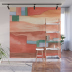 Abstract Desert Landscape Watercolor Wall Mural Gallery Image 1
