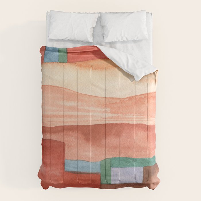 Abstract Desert Landscape Watercolor Comforter Gallery Image 6