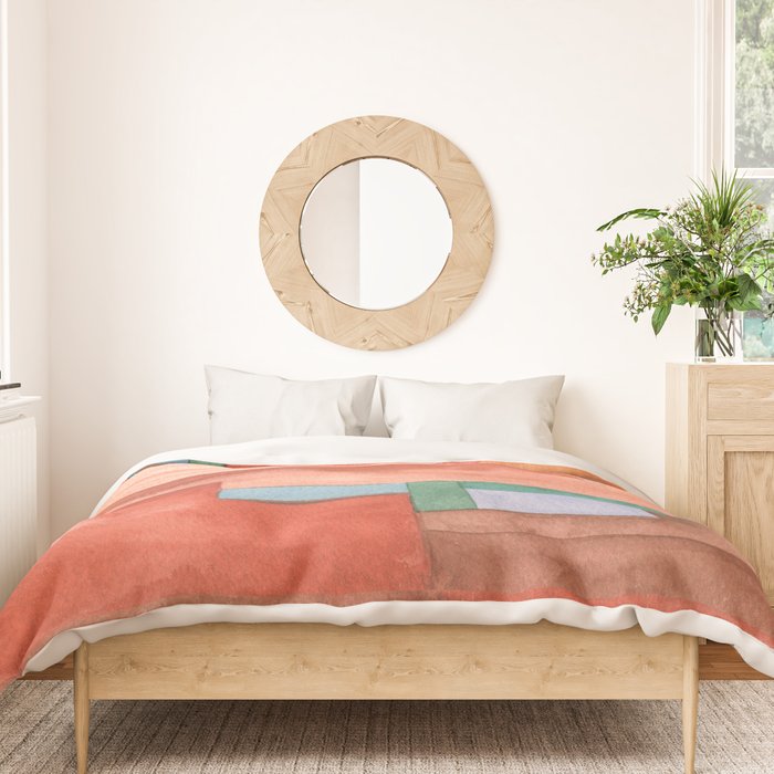 Abstract Desert Landscape Watercolor Duvet Cover Gallery Image 3