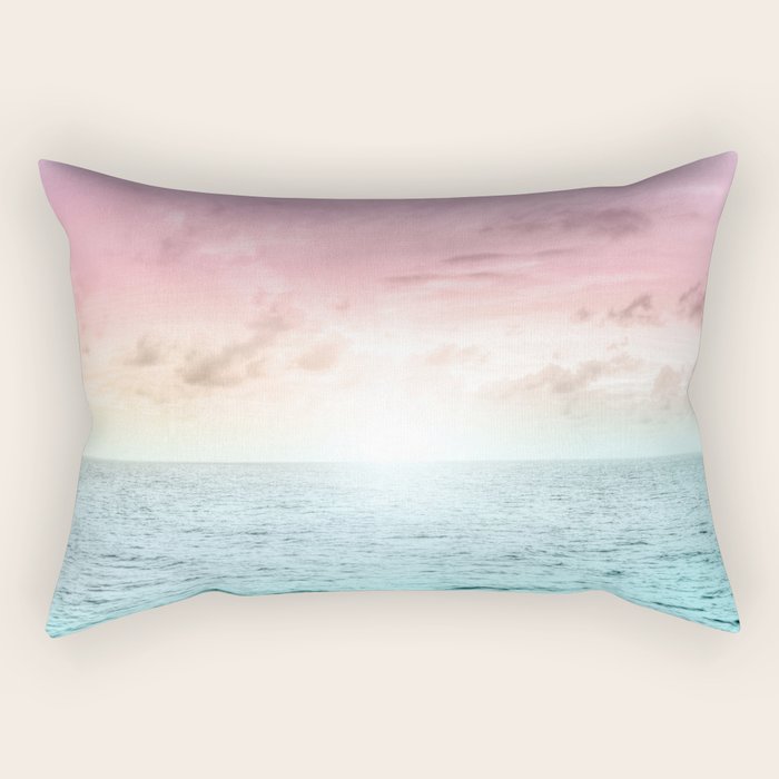 Pastel Beach Sunset Rectangular Pillow Gallery Image 1