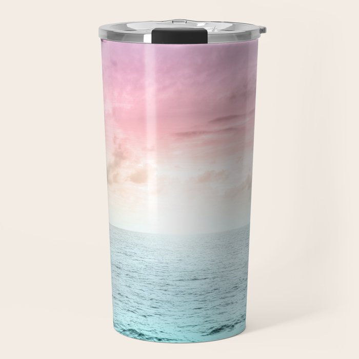 Pastel Beach Sunset Travel Mug Gallery Image 1