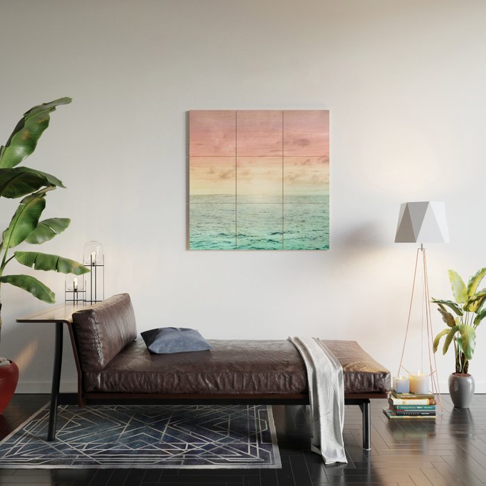 Pastel Beach Sunset Wood Wall Art Gallery Image 2
