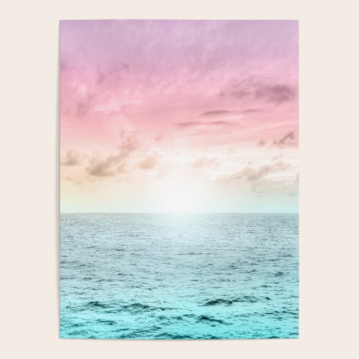 Pastel Beach Sunset Poster Gallery Image 1