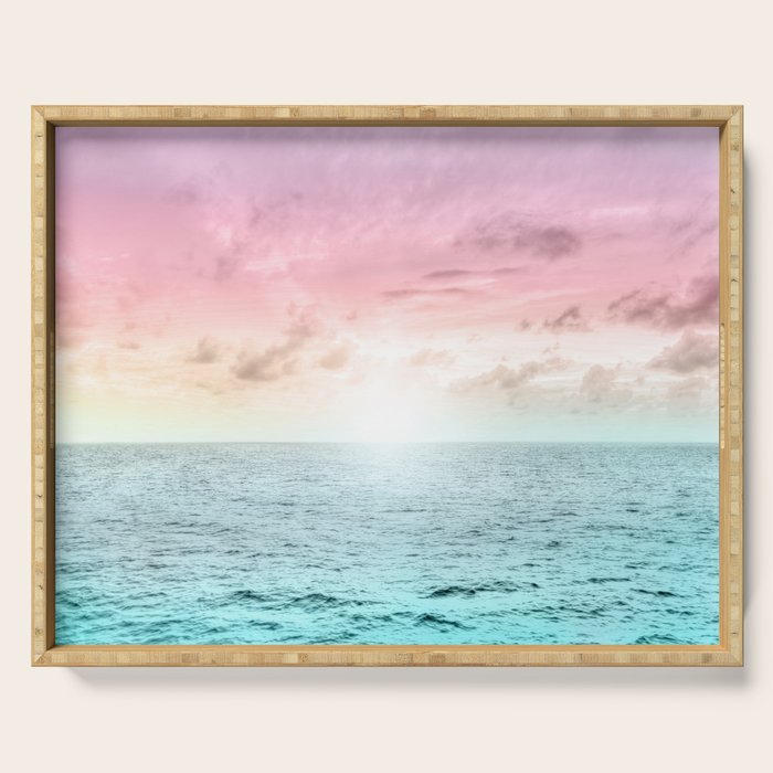 Pastel Beach Sunset Serving Tray Gallery Image 1