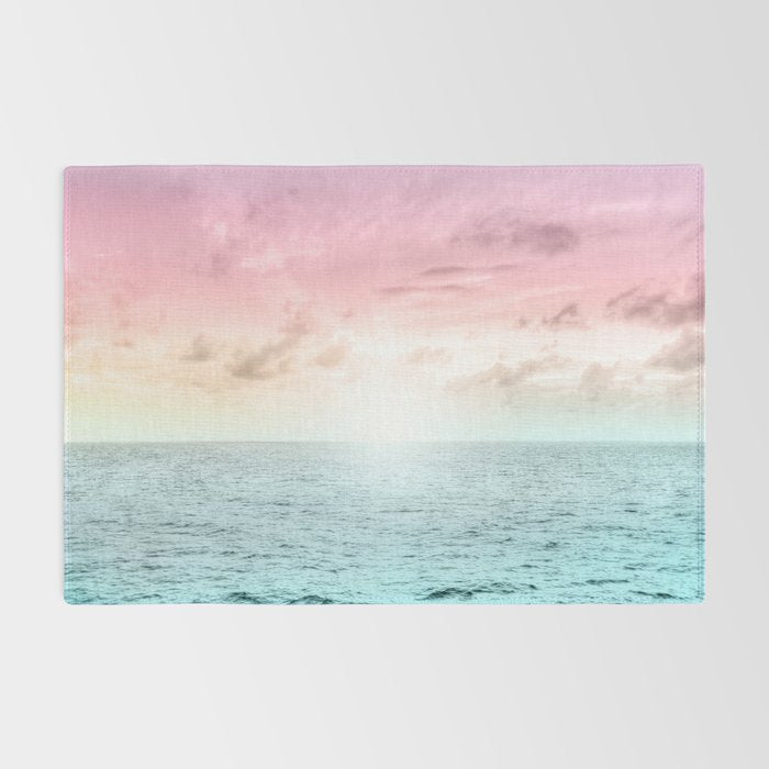 Pastel Beach Sunset Rug Gallery Image 2