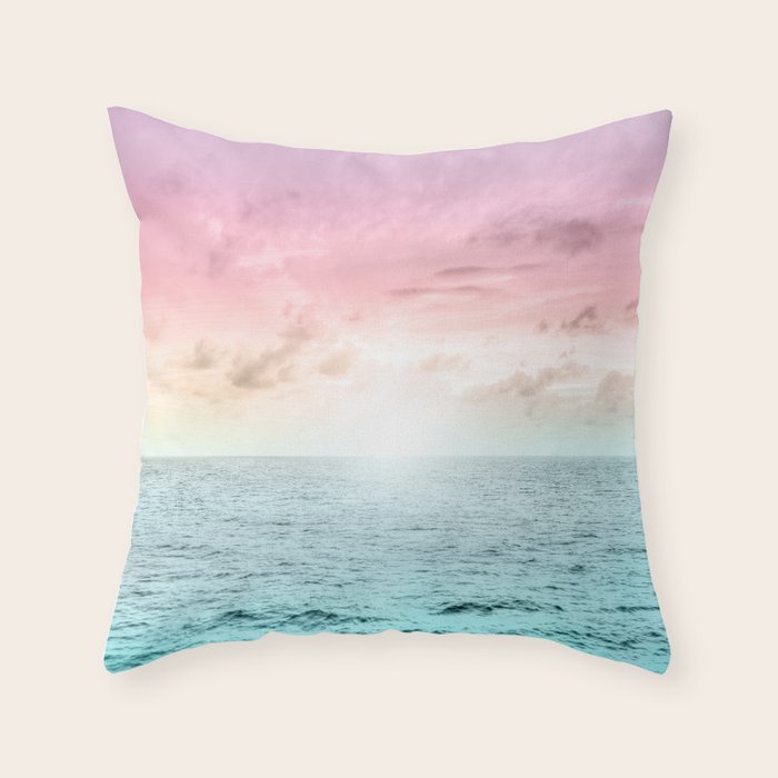 Pastel Beach Sunset Throw Pillow Gallery Image 6