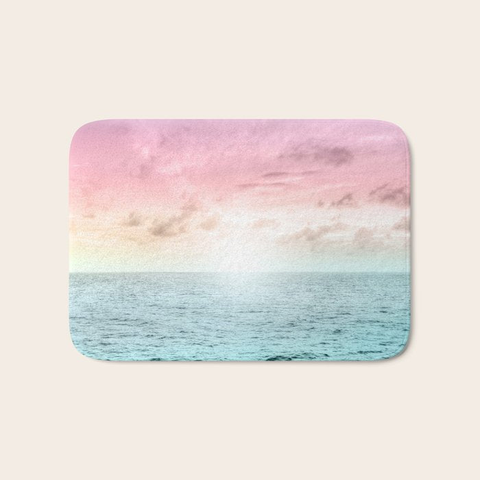 Pastel Beach Sunset Bath Mat Gallery Image 1