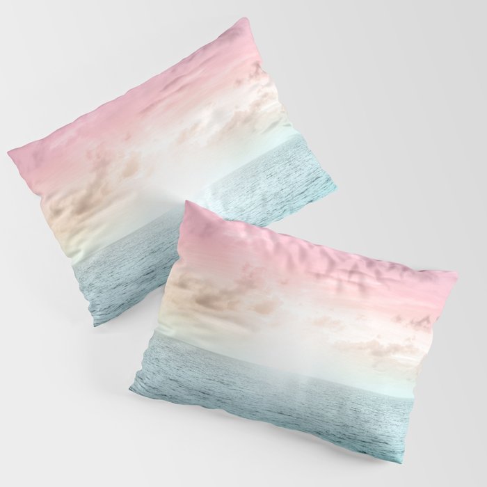 Pastel Beach Sunset Pillow Sham Gallery Image 1
