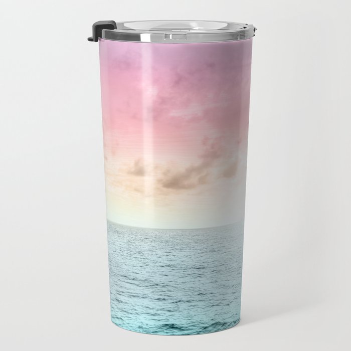 Pastel Beach Sunset Travel Mug Gallery Image 3