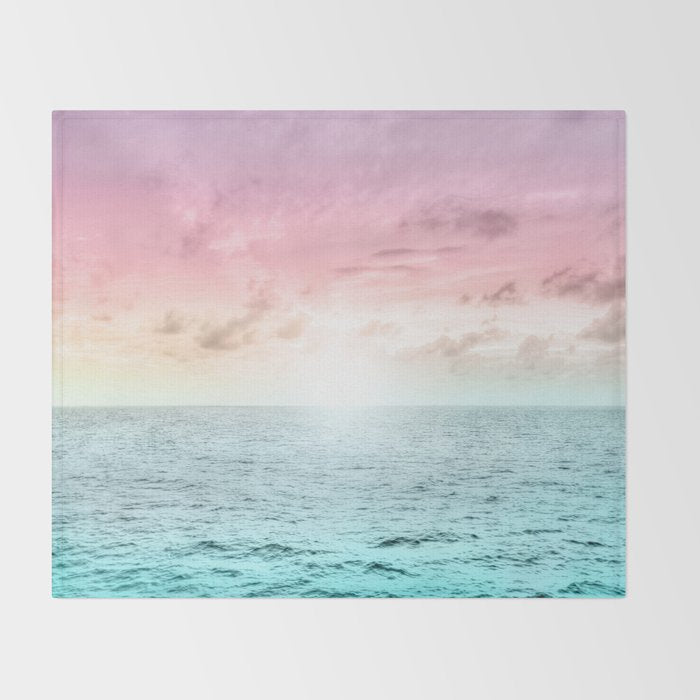 Pastel Beach Sunset Throw Blanket Gallery Image 2