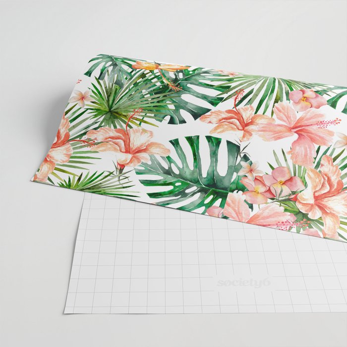 Tropical Jungle Hibiscus Flowers - Floral Wrapping Paper Gallery Image 2