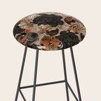 LEOPARD AND FLORAL NIGHT PATTERN Stool Gallery Image 2