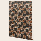 LEOPARD AND FLORAL NIGHT PATTERN Wallpaper Gallery Image 2