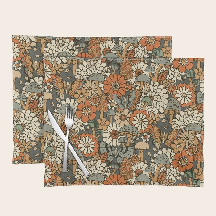 Mushroom Butterfly Garden Placemat Gallery Image 1