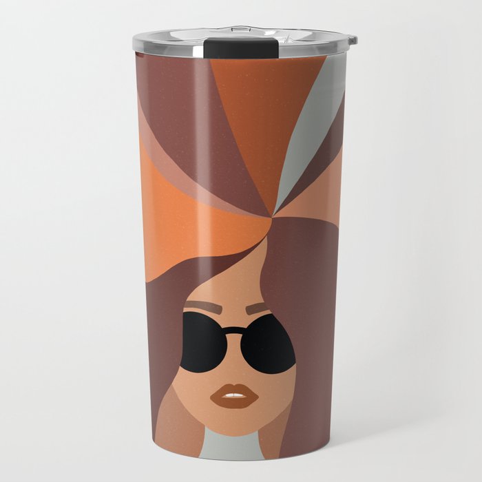 Girl Power - Earthy Rainbow Hair Travel Mug Gallery Image 1