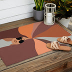 Girl Power - Earthy Rainbow Hair Outdoor Rug Gallery Image 2
