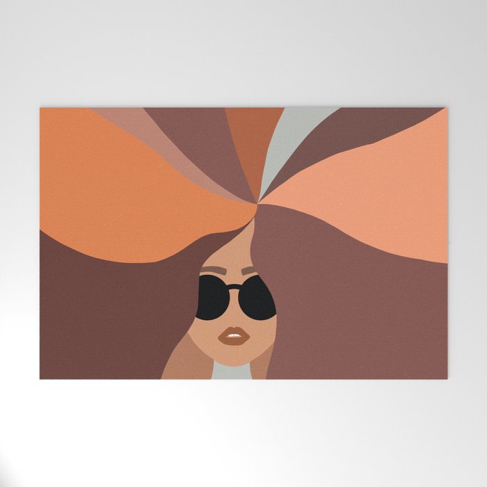 Girl Power - Earthy Rainbow Hair Welcome Mat Gallery Image 1