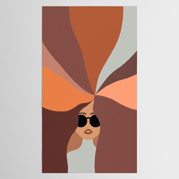 Girl Power - Earthy Rainbow Hair Tablecloth Gallery Image 2