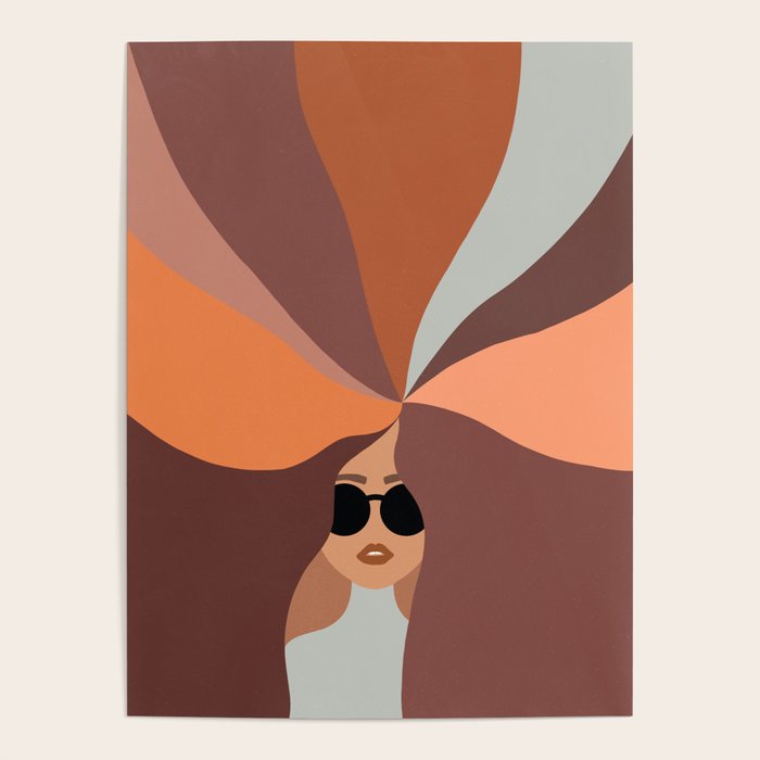 Girl Power - Earthy Rainbow Hair Poster Gallery Image 1