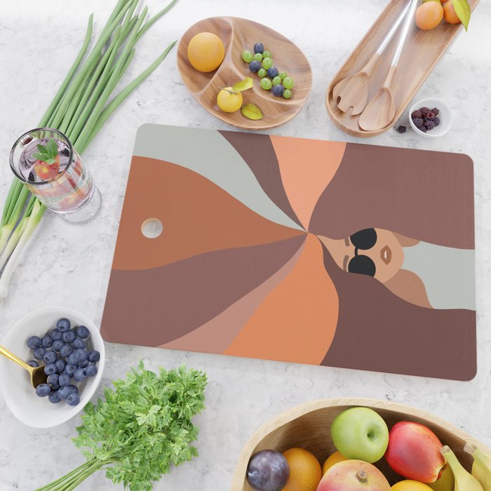 Girl Power - Earthy Rainbow Hair Cutting Board Gallery Image 2