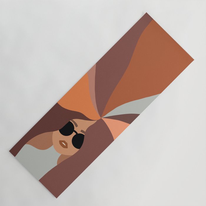 Girl Power - Earthy Rainbow Hair Yoga Mat Gallery Image 1
