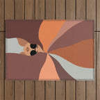 Girl Power - Earthy Rainbow Hair Outdoor Rug Gallery Image 1
