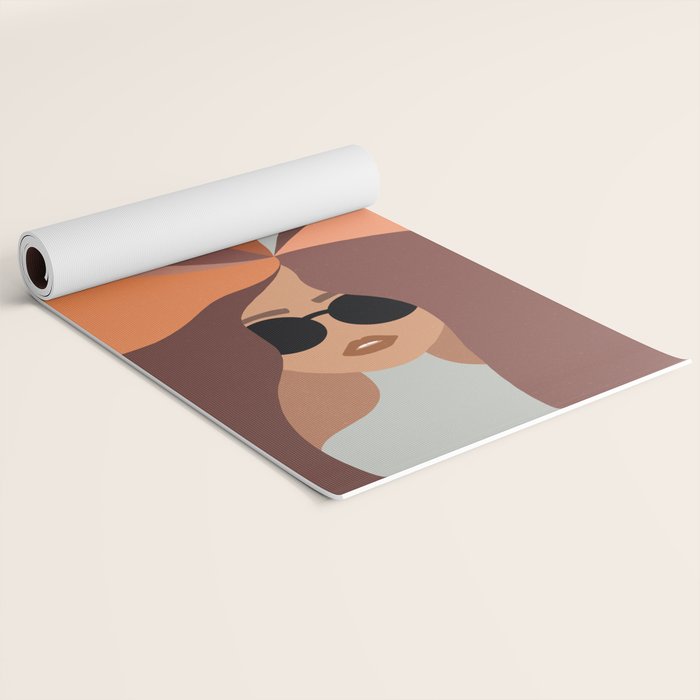 Girl Power - Earthy Rainbow Hair Yoga Mat Gallery Image 2