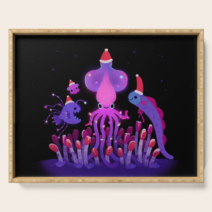 Christmas in the deep sea Serving Tray Gallery Image 1