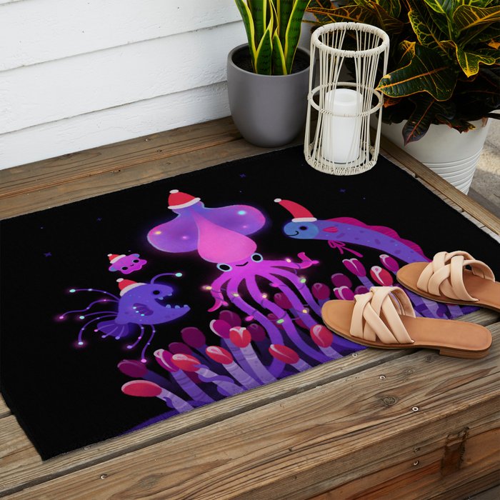 Christmas in the deep sea Outdoor Rug Gallery Image 2