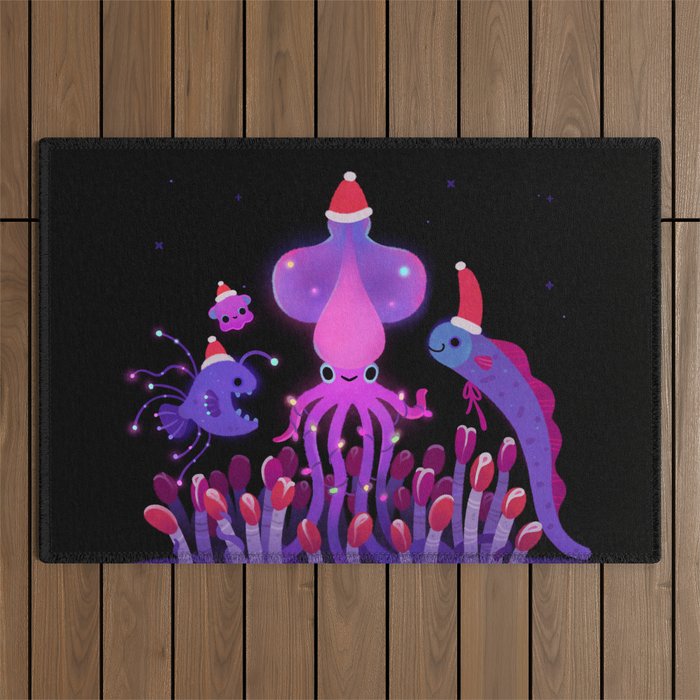 Christmas in the deep sea Outdoor Rug Gallery Image 1