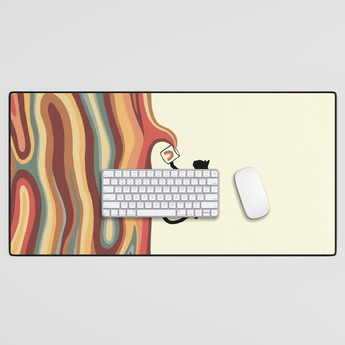 Rainbow cat 1 coffee milk drop Desk Mat Gallery Image 1