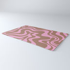 Retro Liquid Swirl Candy Abstract Inspired by PANTONE 17 1230 Color of the Year Mocha Mousse Rug Gallery Image 3