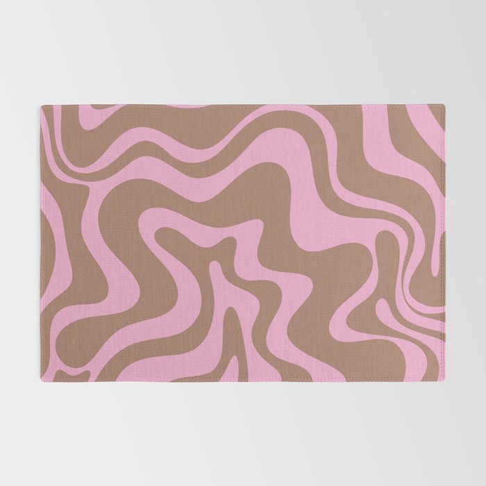 Retro Liquid Swirl Candy Abstract Inspired by PANTONE 17 1230 Color of the Year Mocha Mousse Rug Gallery Image 2