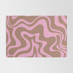Retro Liquid Swirl Candy Abstract Inspired by PANTONE 17 1230 Color of the Year Mocha Mousse Rug Gallery Image 2
