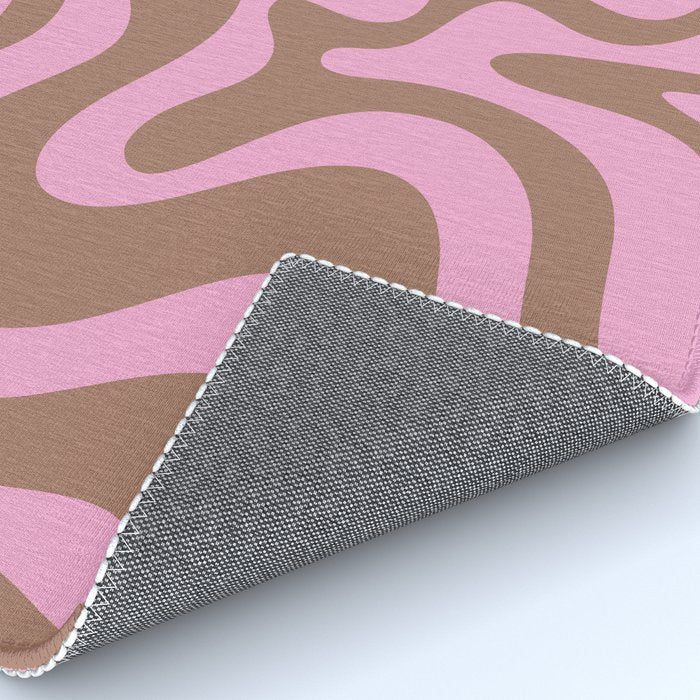 Retro Liquid Swirl Candy Abstract Inspired by PANTONE 17 1230 Color of the Year Mocha Mousse Rug Gallery Image 4