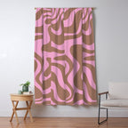 Retro Liquid Swirl Candy Abstract Inspired by PANTONE 17 1230 Color of the Year Mocha Mousse Window Curtain Gallery Image 5