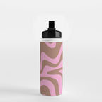 Retro Liquid Swirl Candy Abstract Inspired by PANTONE 17 1230 Color of the Year Mocha Mousse Water Bottle Gallery Image 2