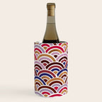 Japanese Seigaiha Wave - Mauve & Gold Palette Wine Chiller Gallery Image 3